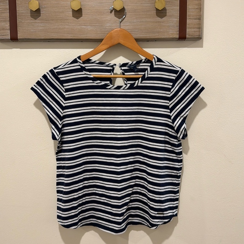 Nautica - Navy & White Striped T - Women’s L - New Without Tags